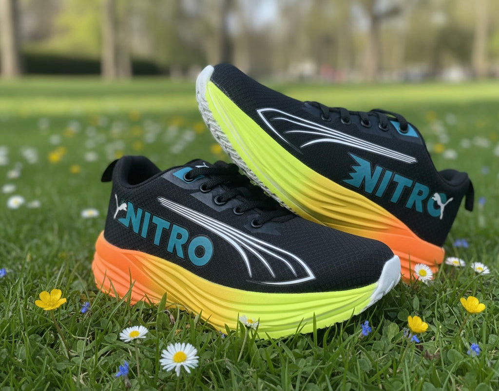 NitroRush Black Neon Running Sneakers