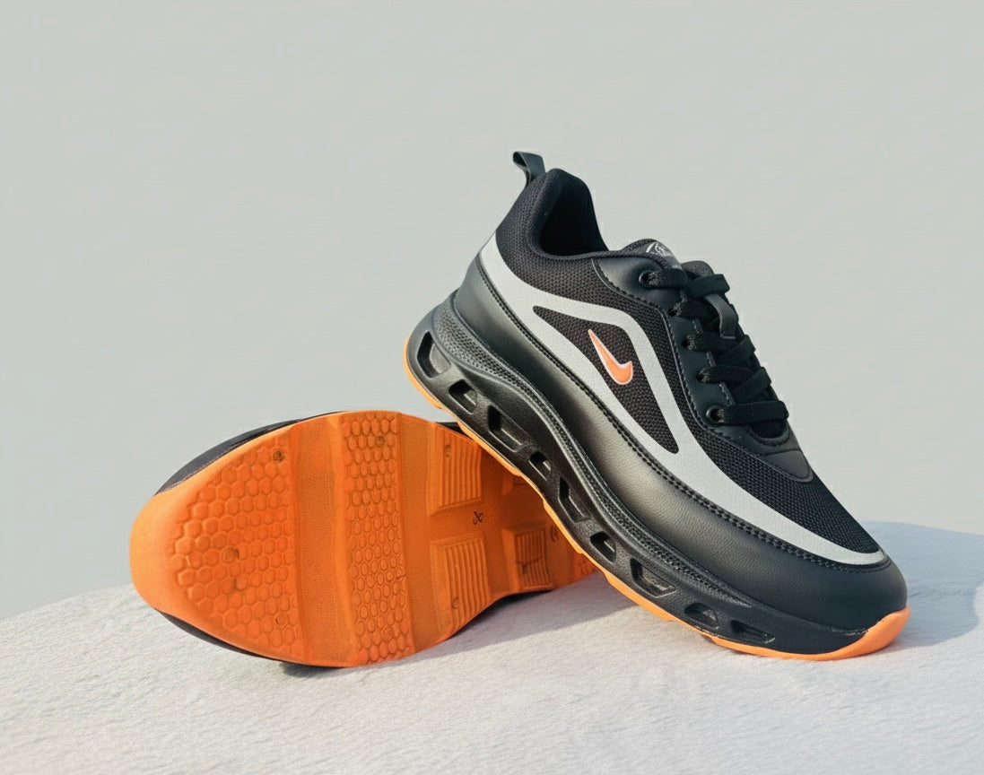 AeroPulse Black Sports Sneakers