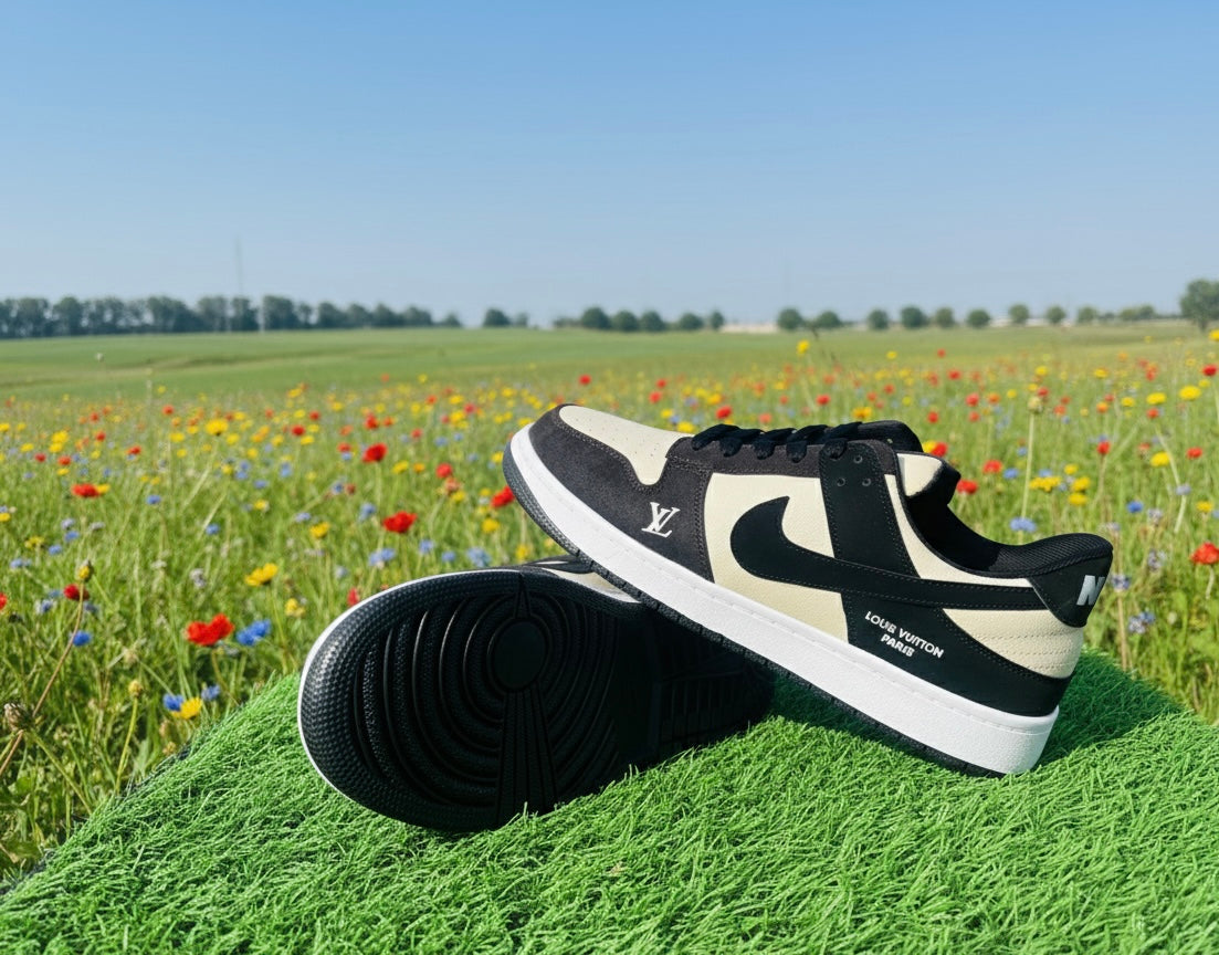 RetroCraft Black & Cream Sneakers