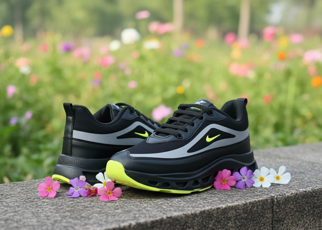 VoltEdge Black Sports Sneakers