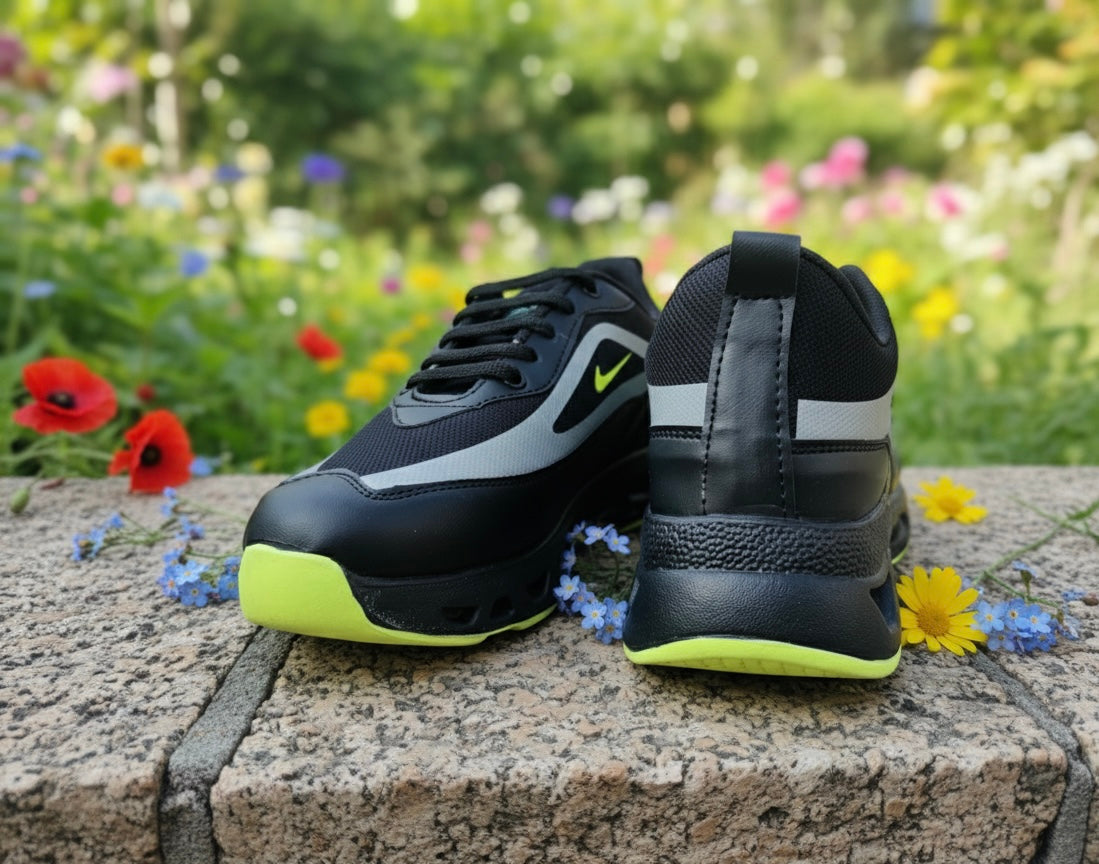 VoltEdge Black Sports Sneakers