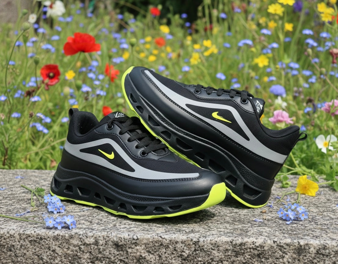 VoltEdge Black Sports Sneakers