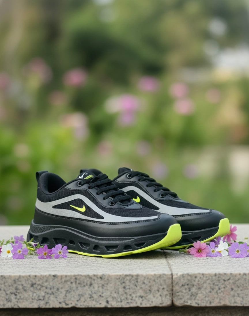 VoltEdge Black Sports Sneakers